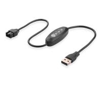 ELFJMZP Régulateur de tension USB 3 avec 3 positions (5 V/7 V/9 V) et indicateur LED, câble de 50 cm, contrôle cyclique à un bouton, pour refroidissement/modification du ventilateur.