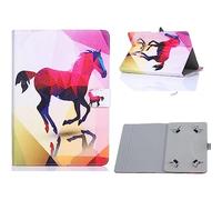 elfofle Étui Universel pour Blackview Tab9 WiFi/Tab90 WiFi 11 Pouces/Tab 30 WiFi 10,1 Pouces, étui Universel en Cuir synthétique Compatible avec Honor Pad X8a Tablette 11 Pouces,Chevaux colorés