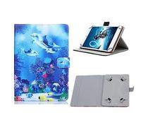 elfofle Étui Universel pour Blackview Tablette Tab 7 Pro/Tab 7/Tab 8/Tab 12 Pro/Tab 15 Pro/Tab 16 - en Cuir synthétique - Compatible avec Teclast T50/T40S/P30S/P40HD/M40Plus (Dauphins)