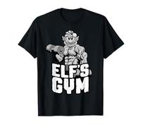 Elf's Gym Haltère Curl Bodybuilder Entraînement de Noël T-Shirt