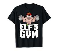 Elf's Gym Squat Leg Day Bodybuilder Entraînement de Noël T-Shirt