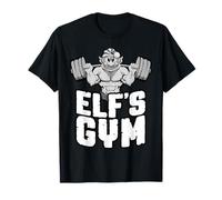Elf's Gym Squat Leg Day Bodybuilder Entraînement de Noël T-Shirt