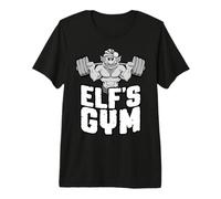 Elf's Gym Squat Leg Day Bodybuilder Entraînement de Noël T-Shirt Haut de Gamme