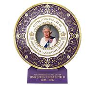 Elgate LILAJ Celebrate the Life of Queen Elizabeth II 1926-2022 Assiette décorative commémorative en céramique - Un cadeau souvenir mémorable pour la décoration de la maison (par LILAJ), marron,