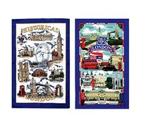Elgate London Lot de 2 torchons Motif Londres et noms de rue
