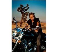 ELGDX Diamond Painting Johnny Hallyday sur une motocyclette 5D Round/Square Diamond Painting Kit 40x50cm Round Drill Contemporary Unisex Teen et Adulte Non pliable