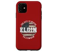 Elgin Illinois, Drapeau américain Vintage Coque pour iPhone 11