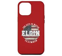 Elgin Illinois, Drapeau américain Vintage Coque pour iPhone 12 Pro Max