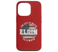 Elgin Illinois, Drapeau américain Vintage Coque pour iPhone 13 Pro