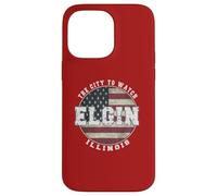 Elgin Illinois, Drapeau américain Vintage Coque pour iPhone 14 Pro Max