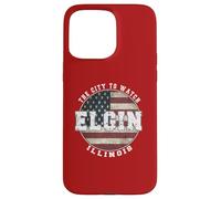 Elgin Illinois, Drapeau américain Vintage Coque pour iPhone 15 Pro Max