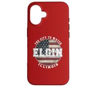 Elgin Illinois, Drapeau américain Vintage Coque pour iPhone 16