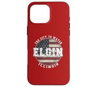 Elgin Illinois, Drapeau américain Vintage Coque pour iPhone 16 Pro Max