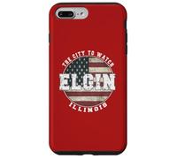 Elgin Illinois, Drapeau américain Vintage Coque pour iPhone 7 Plus/8 Plus
