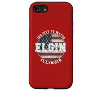 Elgin Illinois, Drapeau américain Vintage Coque pour iPhone SE (2020) / 7/8