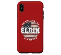 Elgin Illinois, Drapeau américain Vintage Coque pour iPhone XS Max