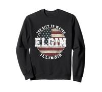Elgin Illinois, Drapeau américain Vintage Sweatshirt
