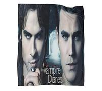 ELGISI The Vampire Diaries Plaid Couverture Polaire Stefan Salvatore Couverture en Microfibre Jeté De Lit Super Chaude Couverture De Lit Douce Flanelle Jeté De Canapé 50x60inch(127x152cm)