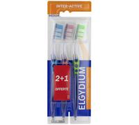 Elgydium Brosse à Dents InterActive Médium x 3 - Brosses à dents - Pharmacie en ligne LaSante.net