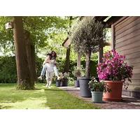 Elho Algarve Cilindro 40cm Pot de Fleur - Anthracite | Ø 40 x H 33 cm | Convient à une Utilisation Extérieure | Plastique 100% recyclé