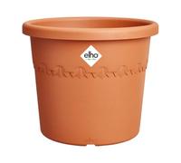 Elho Algarve Cilindro Wheels 58cm - Grand Pot de Fleurs Extérieur - Jardinières - Plastique 100% recyclé - Ø 58.2 x H 48.8 cm - Marron/Terre Cuite