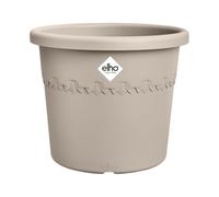 Elho Algarve Cilindro Wheels 58cm - Grand Pot de Fleurs Extérieur - Jardinières - Plastique 100% recyclé - Ø 58.2 x H 48.8 cm - Beige/Beige Champignon