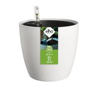 Elho All-in-1 Brussel Rond 18 + Swi 17 - Plastique 100% Recyclé - Pot De Fleurs pour Intérieur - Ø 18 cm - Blanc/Blanc