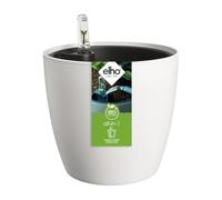 Elho All-in-1 Brussel Rond 25 + Swi 24 - Plastique 100% Recyclé - Pot De Fleurs pour Intérieur - Ø 25 cm - Blanc/Blanc