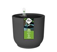 Elho All-in-1 Vibes Rond 25 + Swi 24 - Plastique 100% Recyclé - Pot De Fleurs pour Intérieur - Ø 25 cm - Noir/Anthracite