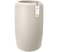 Elho Amber Beads Large 40 - Pot de Fleur - Interieur & Extérieur - Plastique 100% Recyclé - Ø 39.2 x H 65.7 cm - Blanc/Blanc Lin