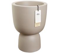 Elho Amber Coupe Round 35 - Pot de Fleur - Interieur & Extérieur - Plastique 100% Recyclé - Ø 34.9 x H 49.0 cm - Beige/Balanced Beige