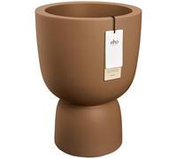 Elho Amber Coupe Round 41 - Pot de Fleur - Interieur & Extérieur - Plastique 100% Recyclé - Ø 41.3 x H 57.9 cm - Marron/Caramel