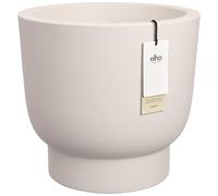 Elho Amber Grail 30 - Pot de Fleur - Interieur & Extérieur - Plastique 100% Recyclé - Ø 29.5 x H 28.3 cm - Blanc/Blanc Lin