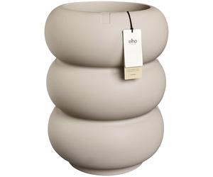 Elho Amber Roll High 43 - Pot de Fleur - Interieur & Extérieur - Plastique 100% Recyclé - Ø 43 x H 58 cm - Beige/Balanced Beige