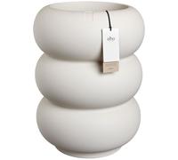 Elho Amber Roll High 43 - Pot de Fleur - Interieur & Extérieur - Plastique 100% Recyclé - Ø 43 x H 58 cm - Blanc/Blanc Lin