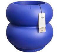 Elho Amber Roll Low 43 - Pot de Fleur - Interieur & Extérieur - Plastique 100% Recyclé - Ø 43 x H 40 cm - Bleu/Royal Blue