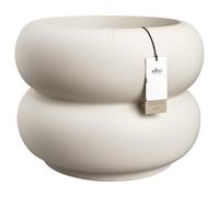Elho Amber Roll Low 60 - Pot de Fleur - Interieur & Extérieur - Plastique 100% Recyclé - Ø 59.9 x H 46.1 cm - Blanc/Linen White
