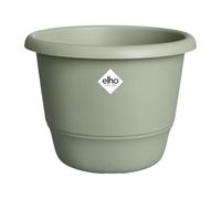 Elho Amiga Round 25 - Pot de Fleur - Interieur & Extérieur - Plastique 100% Recyclé - Ø 24.5 x H 18.5 cm - Vert/Vert Thym