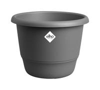 Elho Amiga Round 35 - Pot de Fleur - Interieur & Extérieur - Plastique 100% Recyclé - Ø 34.5 x H 25.9 cm - Noir/Anthracite