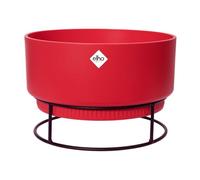 Elho B.for Studio Coupe 30 - Pot De Fleurs pour Intérieur - Ø 29.5 x H 19.1 cm - Rouge/Rouge Brilliant