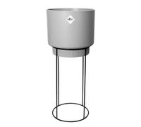 Elho B.for Studio Rond 30 - Pot De Fleurs pour Intérieur - Ø 29.5 x H 68.9 cm - Gris/Living Ciment