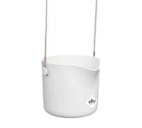 Elho - Pot de fleurs - B.for Swing 18 - Plastique 100% recyclé - Ø 18 x H 16,5 cm - Blanc/Blanc