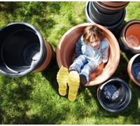 ELHO Pot de fleurs Green Basics Cilinder - Ø 64 x H 49 cm - Extérieur - 100% recyclé - Noir