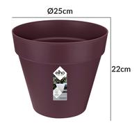 Elho Bac à fleurs rond jardinière Mûre violet en plastique pour jardin terrasse