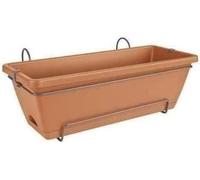 ELHO Balconniere Barcelona Allin1 - L 50 x B 28 x H 19 cm - Balcon, extérieur - 100% recyclé - Marron