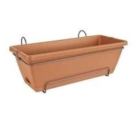ELHO Balconnière Barcelona Allin1 - L 50 x B 28 x H 19 cm - Balcon, extérieur - 100% recyclé - Marron
