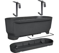 ELHO Balconniere Greenville Easy Balcony 52 - Living Noir - Balcon - L 21.2 x W 52 x H 19.4 cm
