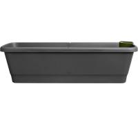 Elho noa balconnière l - Jardiniere Balcon avec système D'Irrigation - Plastique 100% Recycle - 65 x 20 x 17.8 cm - Noir/Living Noir