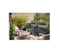 ELHO Balconnière Noa Large - L 65 x W 20 x H 18 cm - Balcon,extérieur - 100% recyclé - Gris