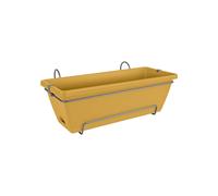 ELHO-Balconnière tout-en-un en polypropylène jaune miel Elho Barcelona - 49,5 x 27,5 x 18,5 cm
